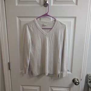 Talbots V Neck Multi Color Speckled Crewneck Sweater Cotton Blend - Size SP